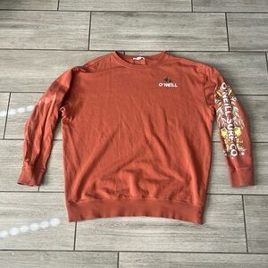 O’Neill Cotton Daily Pullover Fleece w/Floral Detail Size Large